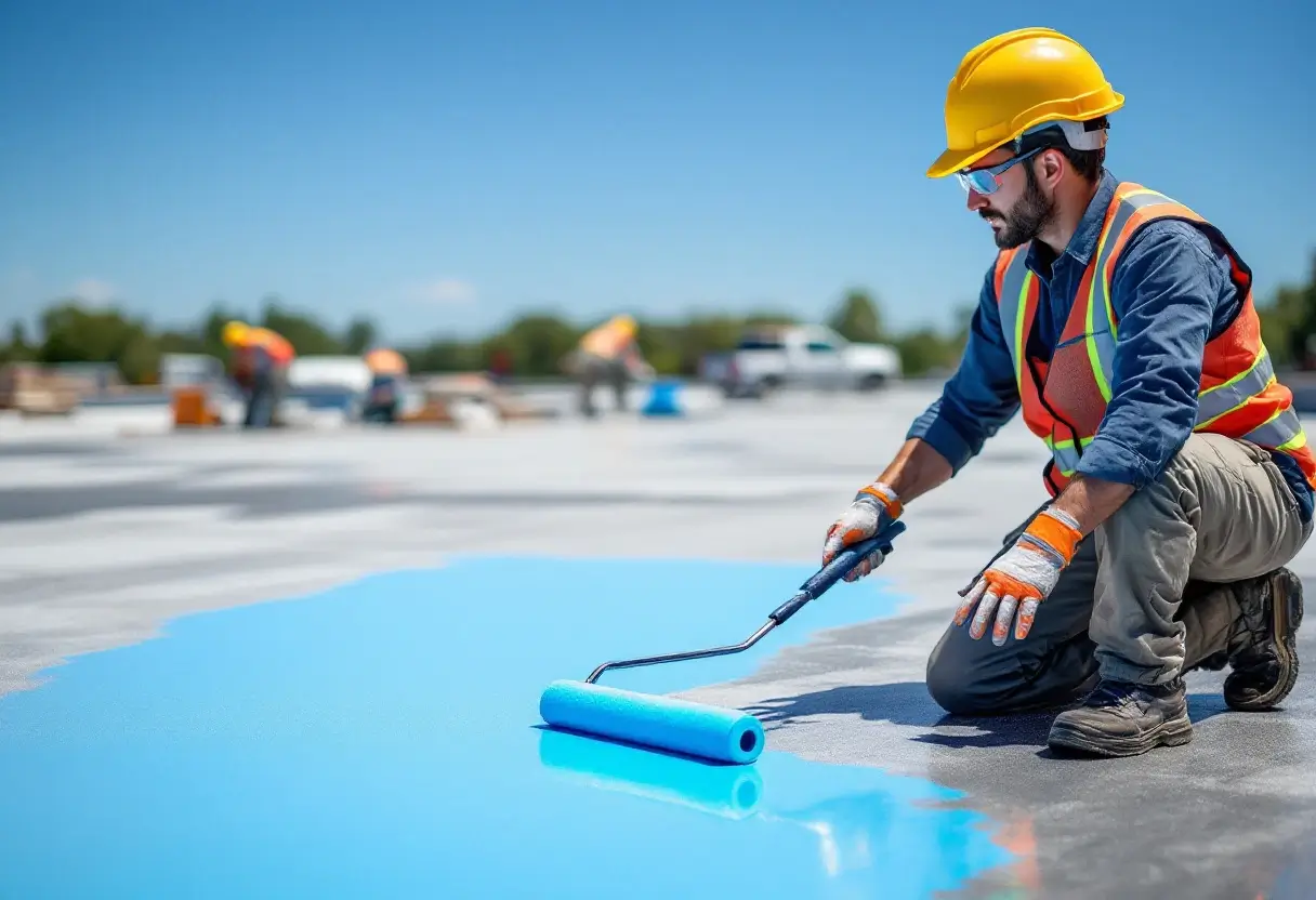 WeCoat contractor working on a roofing project