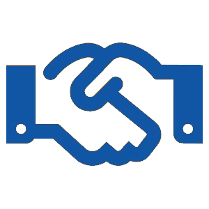 WeCoat partnership and trust shaking hands logo