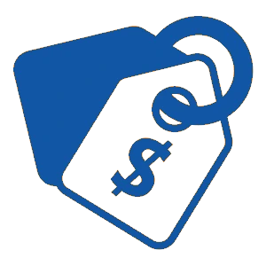 WeCoat price tag logo for competitive roofing services