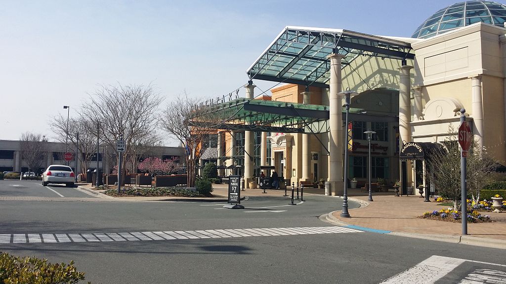 The entrance to SouthPark Mall in Charlotte, North Carolina.