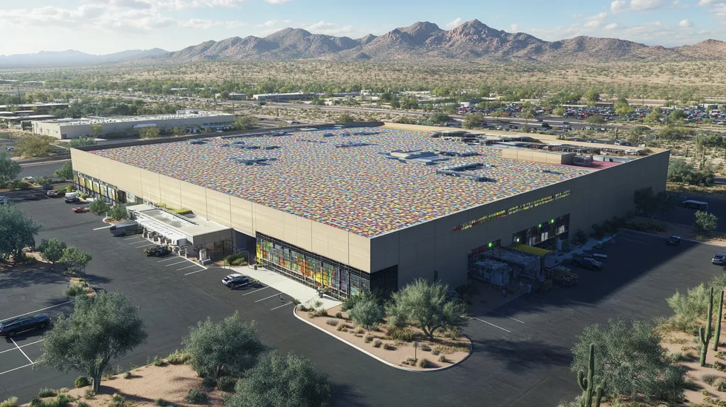 commercial-roof-manufacturing-plant-Phoenix-mosaic-tile-art-b10b51d3-38aa-4424-8e4a-6ce26993e2dc-We-Coat_result.webp A commercial roof on a manufacturing plant in a location similar to Phoenix with a mosaic tile art aesthetic (AI image)