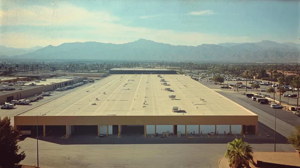 commercial-roof-warehouse-Palm-Springs-Polaroid-c3809ecd-05ca-4cb4-9556-602d8a5c337b-We-Coat_result.webp A commercial roof on a warehouse in a location similar to Palm Springs with a Polaroid aesthetic (AI image)